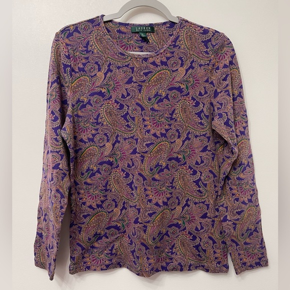 Lauren Ralph Lauren Tops - Lauren Ralph Lauren Paisley Print Long Sleeve Top